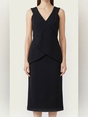 Derek Lam 10 Crosby Crossover Back Cutout Dress LBD Black 6
